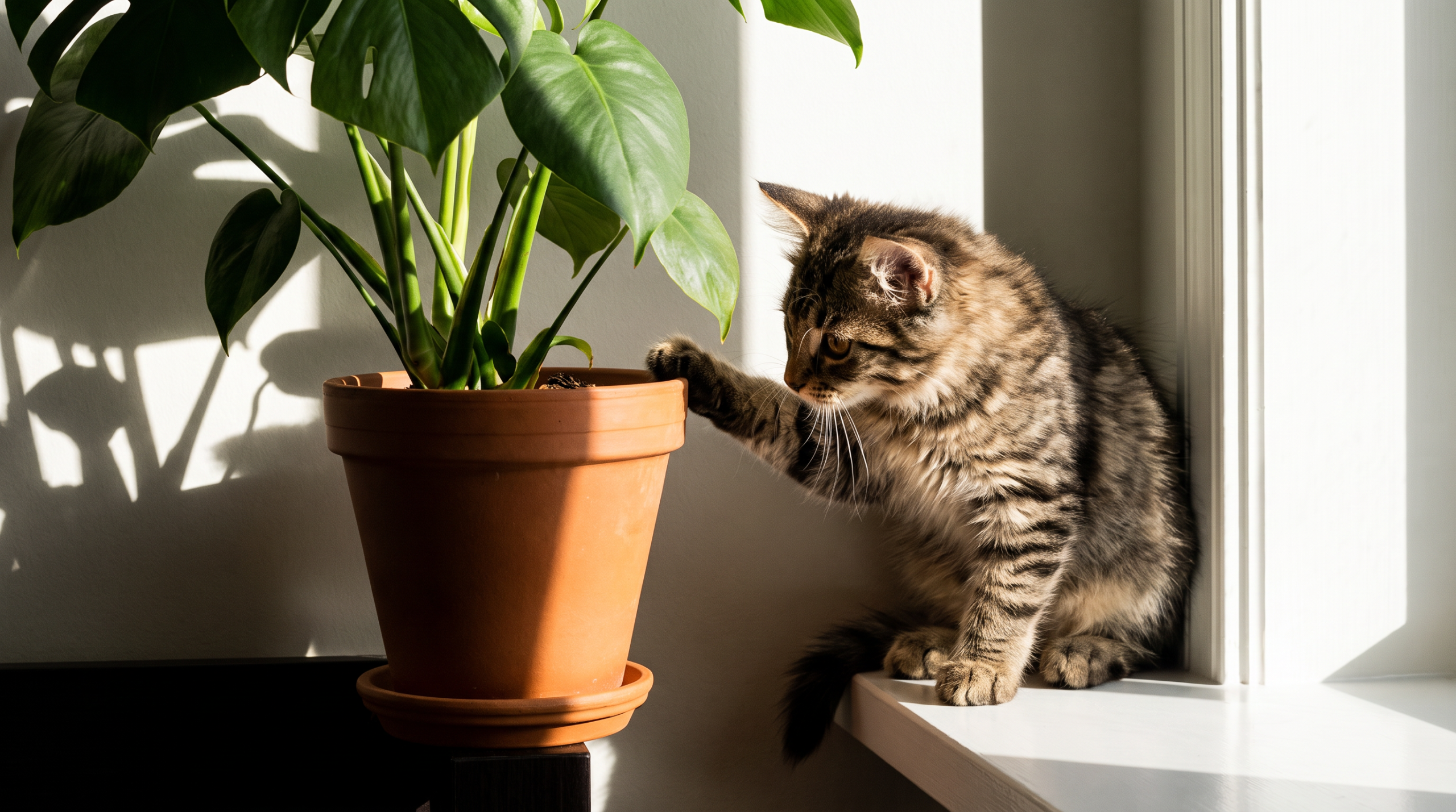 Gato filhote explorando com curiosidade a sala de casa nos primeiros dias com o novo tutor